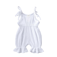 Thumbnail for New Arrivals Newborn Toddler Baby Girls Sleeveless Solid Romper Jumpsuit Outfit