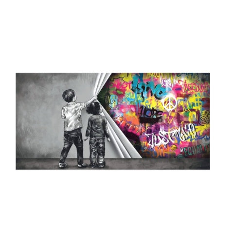 Children's Graffiti Wall Art Canvas Abstract
